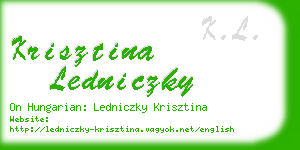 krisztina ledniczky business card